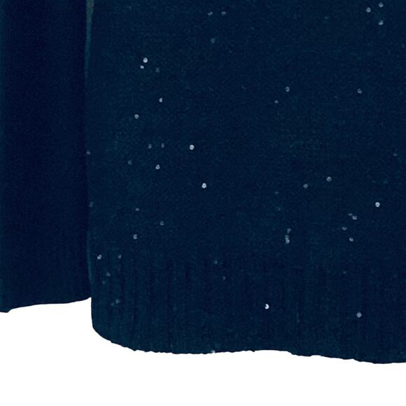 Charter Club Black Sparkle Tunic Sweater V Neck Long Sleeve - Picture 8 of 16